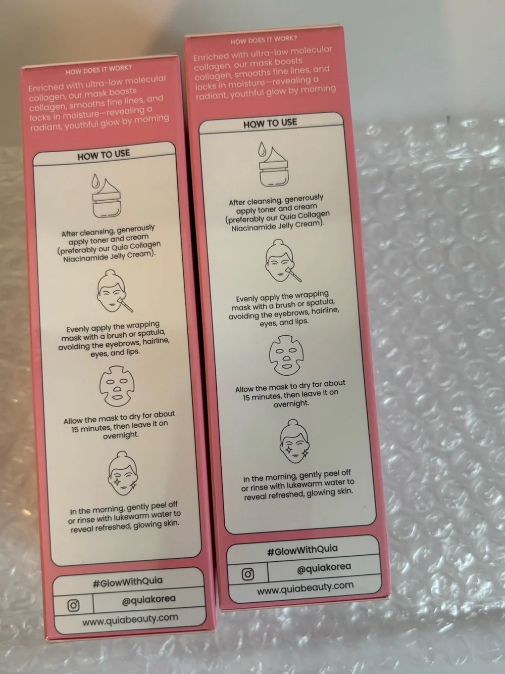 QUIA Collagen Night Wrapping Mask 2 Pack - Korean Skin Care NEW IN WRAPPING